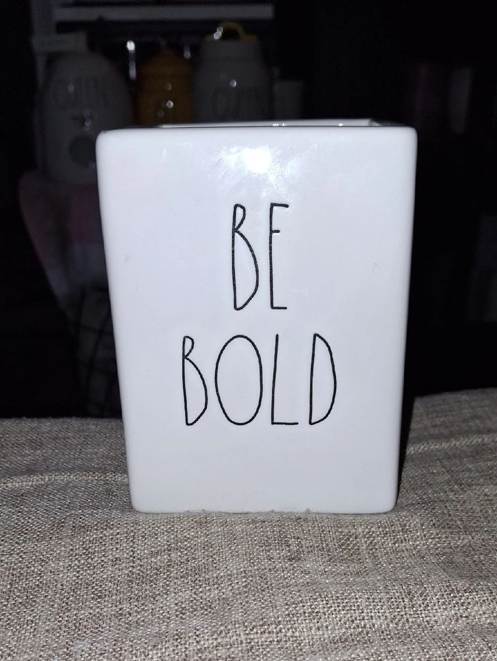 Rae Dunn White Ceramic Piece with Black Stamp - Picture 1 of 4